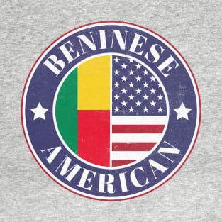 Proud Beninese-American Badge - Benin Flag T-Shirt